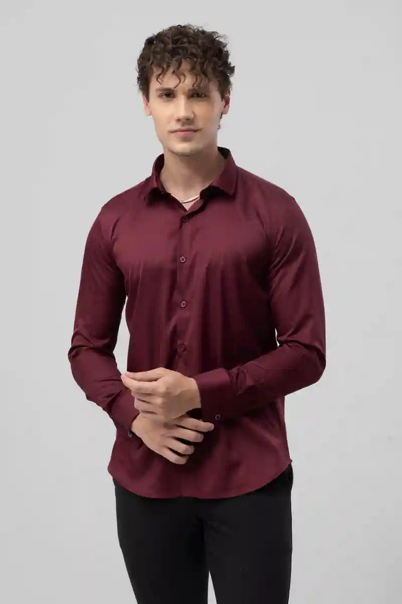 Double Cuff Maroon Shirt