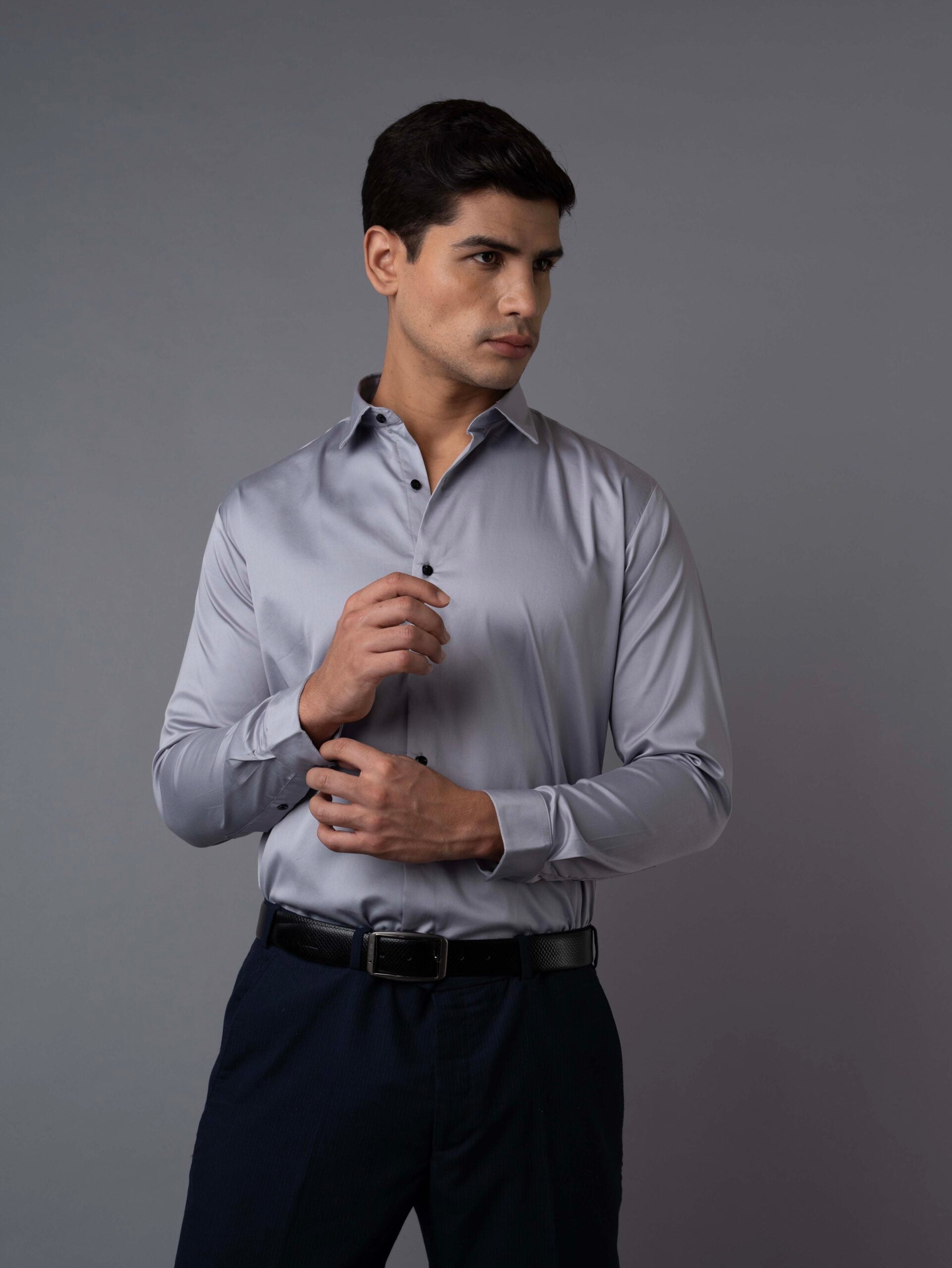 Metallic Silver Grey Shirt